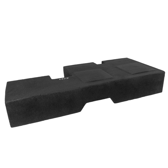 Custom Fit Dual 10" Sealed Empty Down Firing Subwoofer Enclosure - 2007-2017 Toyota Tundra Double Cab Trucks - VE-TOY-TUNDCG2-D10S