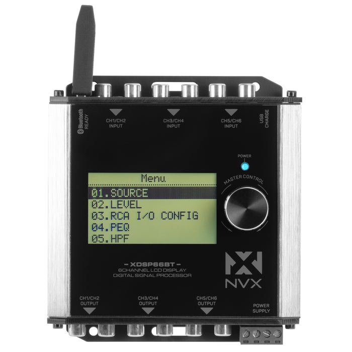 XDSP66BT 6-Channel X-Series Digital Signal Processor with 2.75" LCD Display and Bluetooth Streaming Dongle