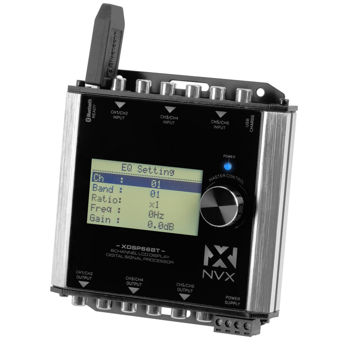 XDSP66BT 6-Channel X-Series Digital Signal Processor with 2.75" LCD Display and Bluetooth Streaming Dongle