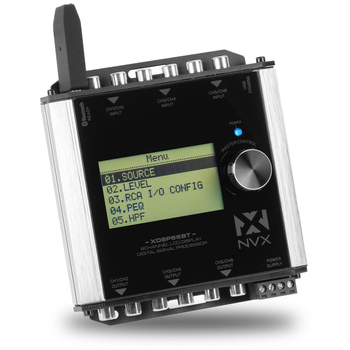 XDSP66BT 6-Channel X-Series Digital Signal Processor with 2.75" LCD Display and Bluetooth Streaming Dongle