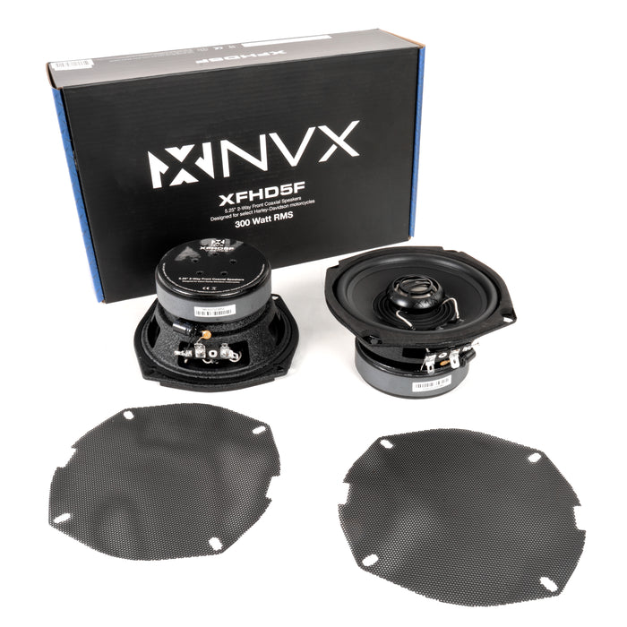 XFHD5F 600W Peak (300W RMS) 5.25" XF-Series 2-Ohm Front Fairing Speakers for Select 1998-2013 Harley-Davidson Touring Model Motorcycles