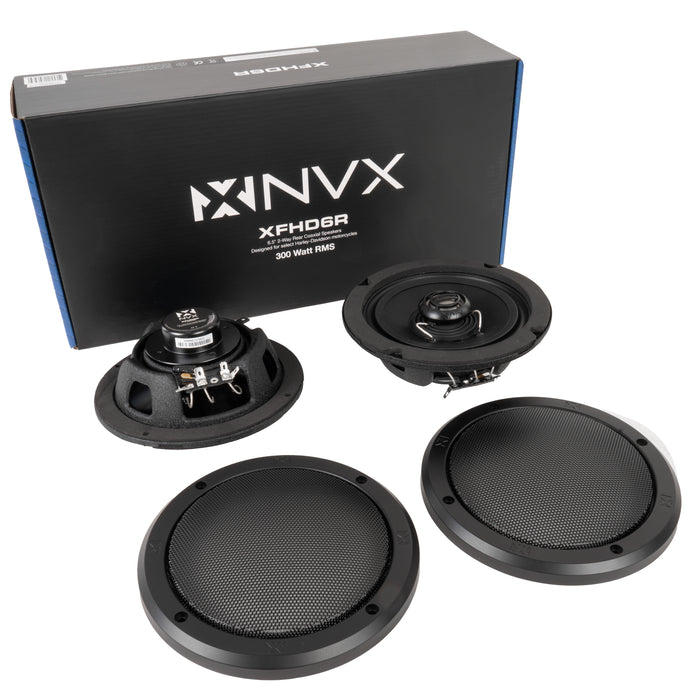 XFHD6R 600W Peak (300W RMS) 6.5" XF-Series 2-Ohm Rear Tour-Pak Speakers for Select 2014-up Harley-Davidson Touring Model Motorcycles