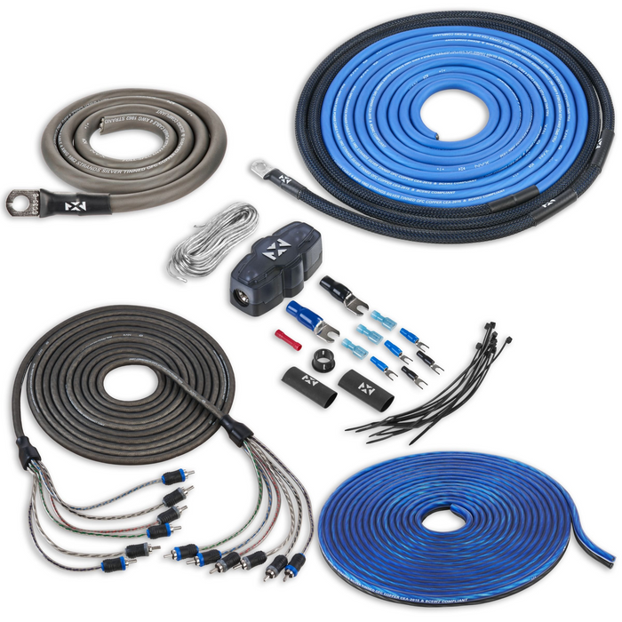XKIT46 Full Spec 4 Gauge 100% (OFC) Oxygen Free Copper Complete 5/6-Channel Amplifier Wiring Kit with RCA's for Amplifiers up to 1500 Watts