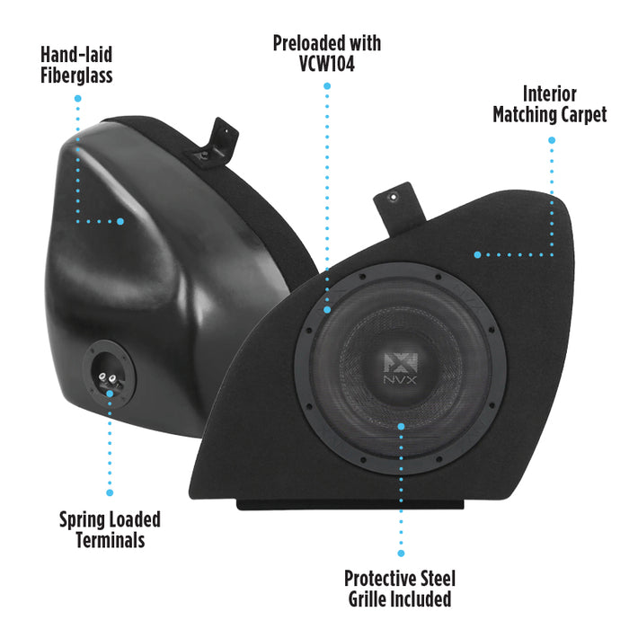 2012-2020 Tesla Model S - 800W RMS Custom 10" Loaded Subwoofer Enclosure | NVX BE-TSLAS-VCW104