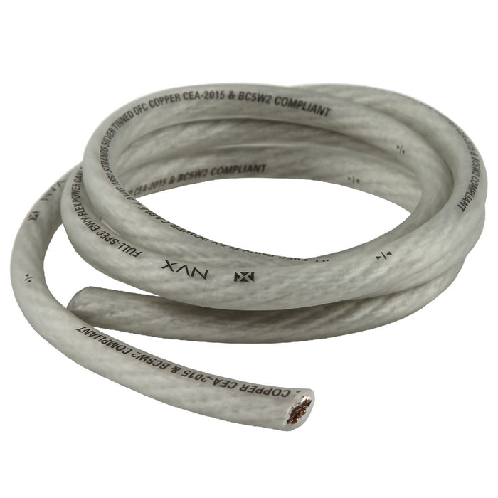 XW4WH5 5 ft 4-Gauge EnvyFlex True Spec Oxygen-Free Copper Power and Ground Wire (White)