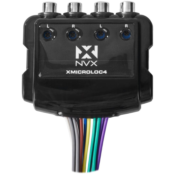 XMICROLOC4 600W RMS 4-Channel Micro Line Output Converter with Remote Turn-on Trigger