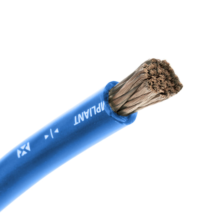 XW0BL10 10 ft 1/0-Gauge EnvyFlex True Spec Oxygen-Free Copper Power and Ground Wire (Blue)
