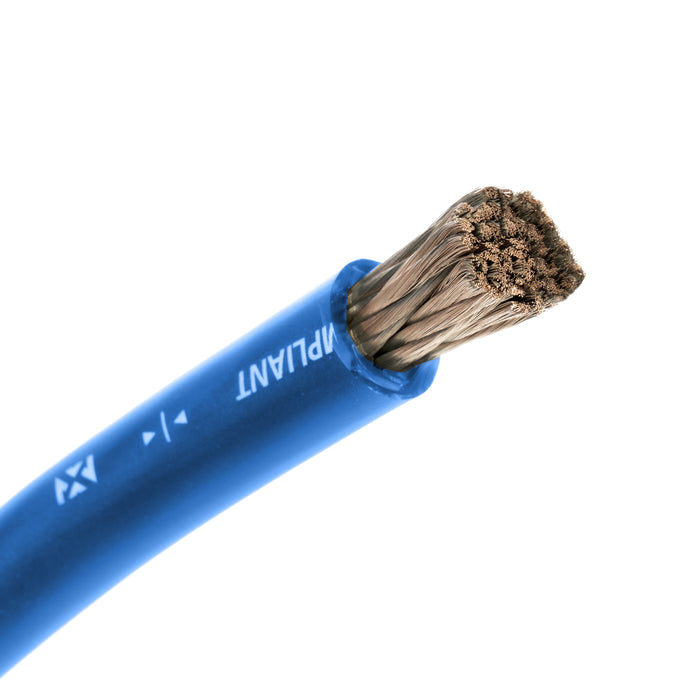 XW0BL25 25 ft 1/0-Gauge EnvyFlex True Spec Oxygen-Free Copper Power and Ground Wire (Blue)