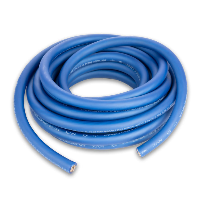 XW0BL25 25 ft 1/0-Gauge EnvyFlex True Spec Oxygen-Free Copper Power and Ground Wire (Blue)