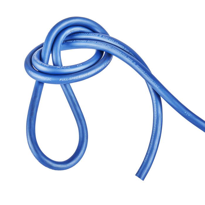 XW4BL5 5 ft 4-Gauge EnvyFlex True Spec Oxygen-Free Copper Power and Ground Wire (Blue)